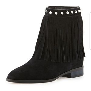 MICHAEL Michael Kors Billy Fringe Suede Bootie i…